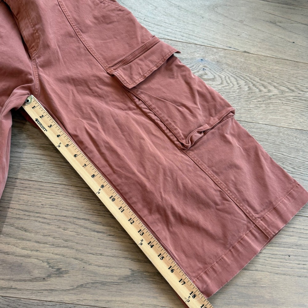 Maeve Cargo Long Bermuda Shorts Rust Orange Culottes Wide Leg Crop Pants Size 6 - Picture 7 of 9
